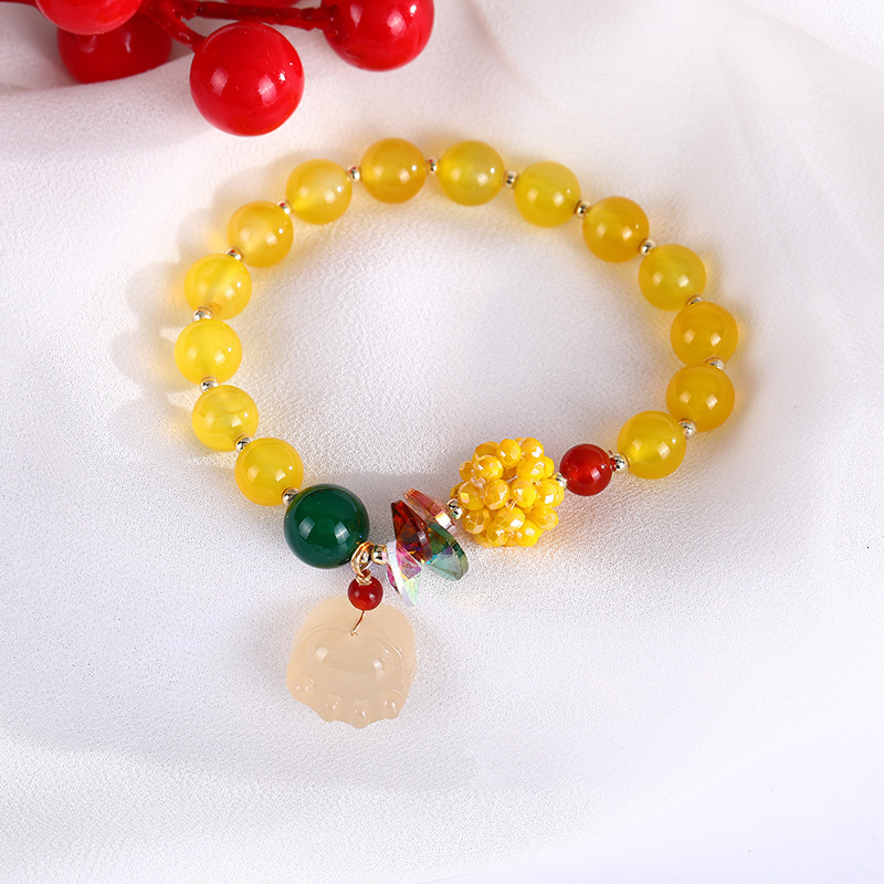 Agate stone crystal pendant bracelet, niche design, best friend girlfriend birthday gift, jewelry bracelet