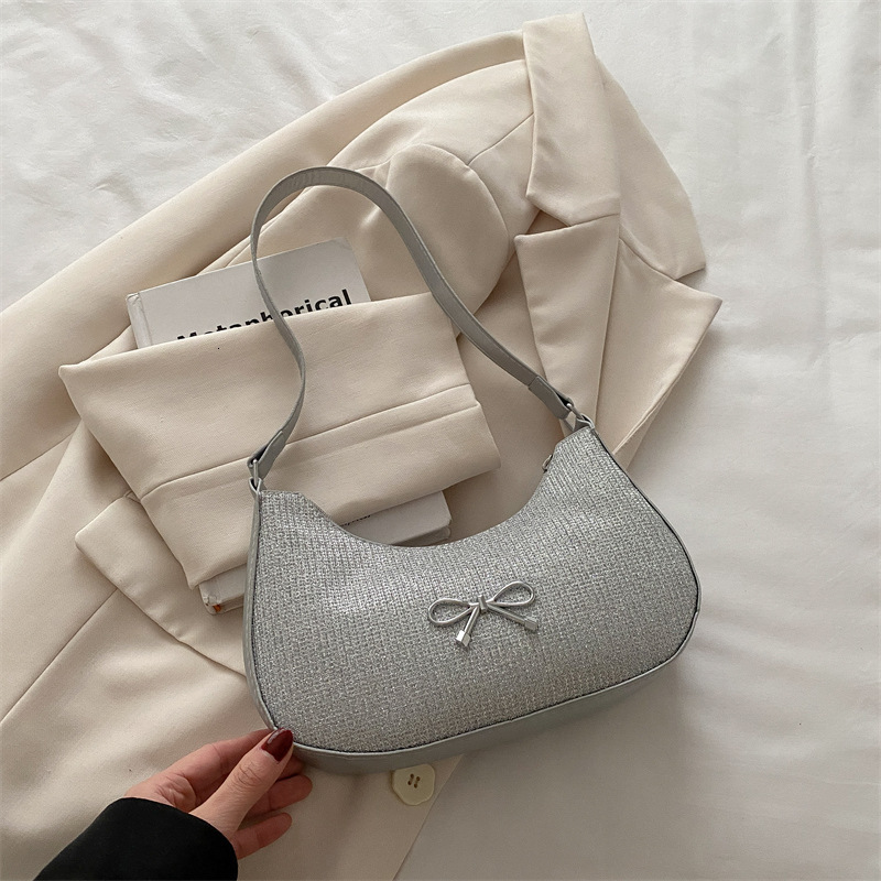 Casual Bow Decoration Women's 2025 Spring/summer New French New Free Delivery Luxury Bag Designer Bag Fashion Texture Style Armpit Shoulder Bag