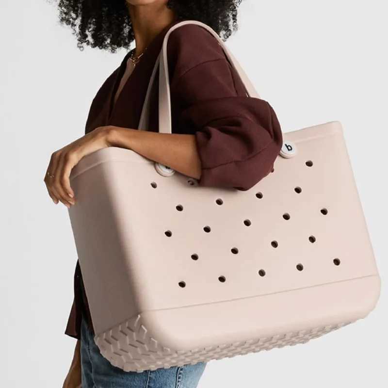 XL Beach Bag EVA Rubber Waterproof Travel Picnic Storage Basket Extra Large Women Shopping Handbag Bag Jelly Beach Tote Bag Z250514