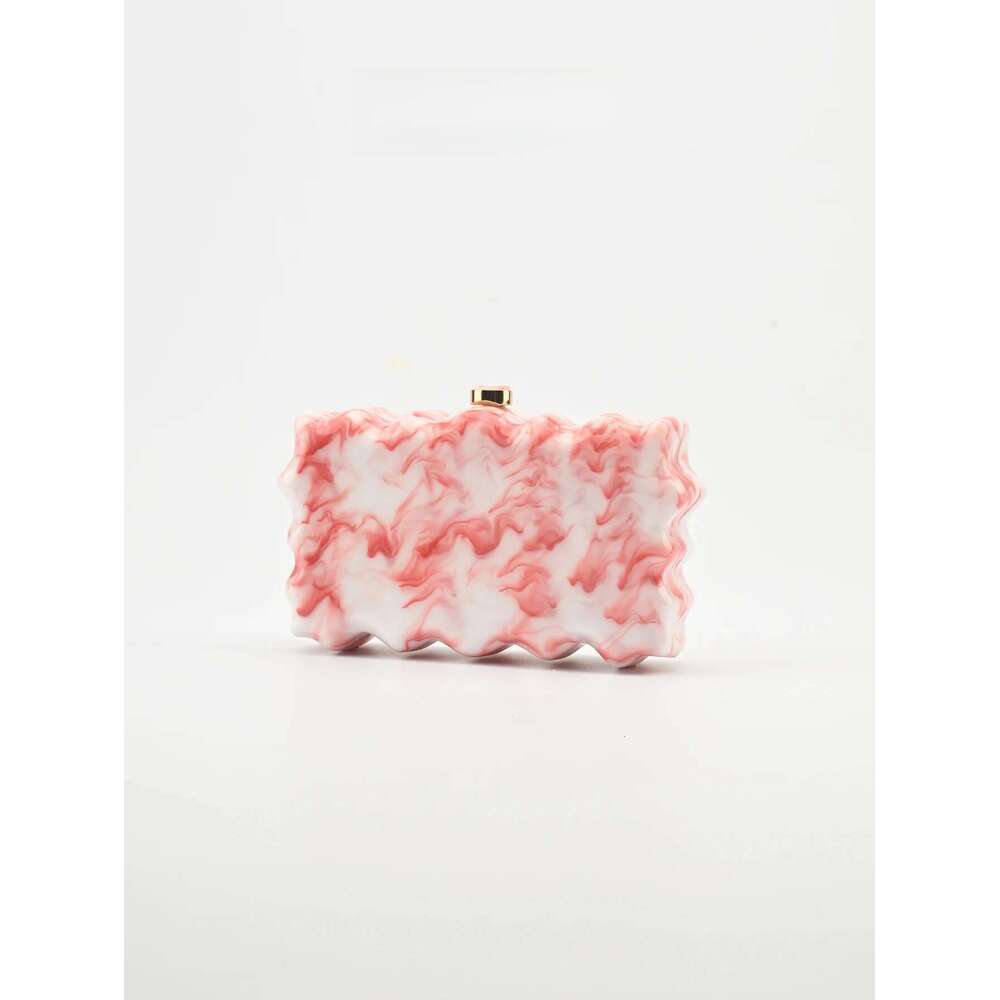 European And American Marble Wave Shell Box Square Mobile Phone Hand Crossbody Small Versatile New Banquet Party Wedding Fashion Trendyy Color Pattern