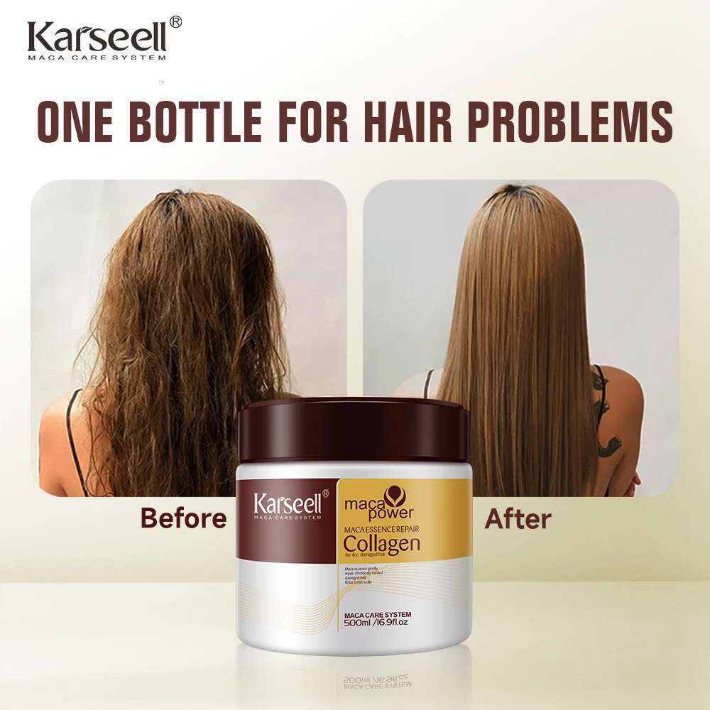 Karseell 2Pcs Collagen Treatment Deep Repair Conditioning Argan Oil Mask Essence For Dry Damaged All Hair Type