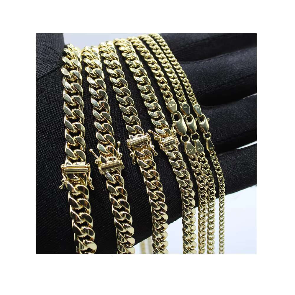 Duyizhao Luxury Stainless Steel High Quality 14mm14k Gold Plated Miami Cuban Link Chain Necklace Jewelry for Men