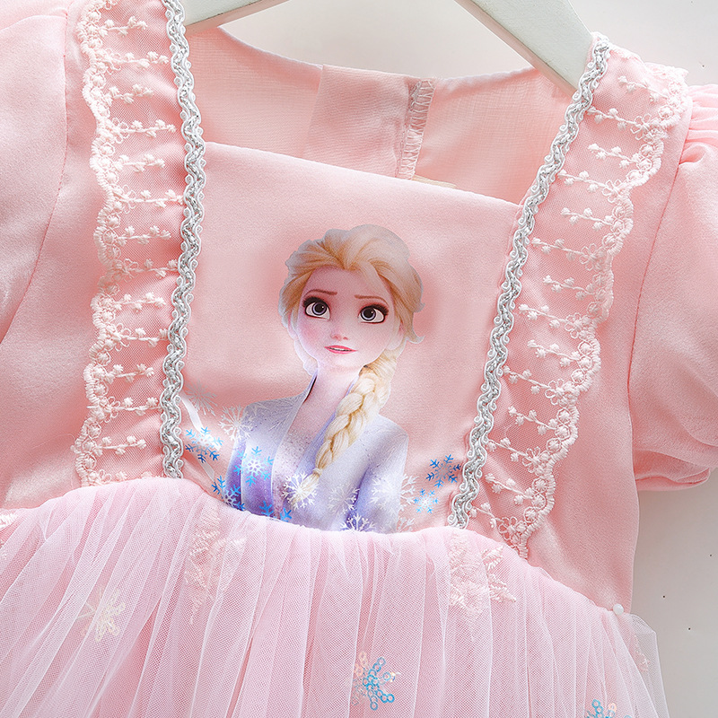 DISNEY Frozen Elsa princess kids designer clothes baby clothes girl dress summer dress baby girl net puffy dress summer outfit