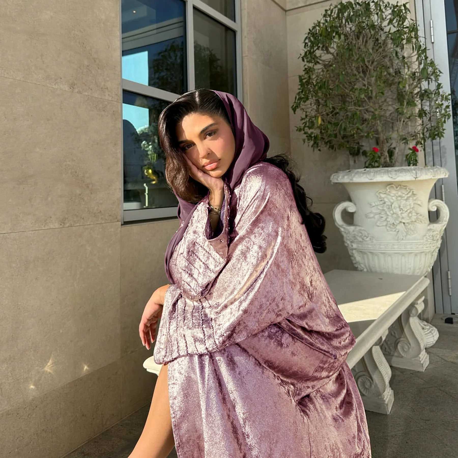 Elegant Saudi Arabia Muslim Modest Cardigan for Women Eid Dubai Kimono Abaya Dress Luxury Islamic Clothing Turkish Robe Ka X250514