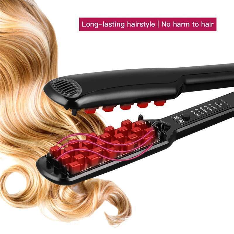 Ceramic 3D Grid Crimper Professional Volumizing Curling Corn Perm Fluffy Splint Flat Iron Hair Styling Tools