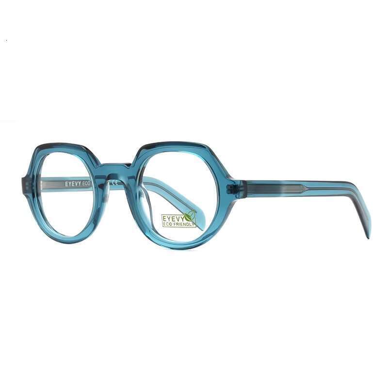 Newly arrived logo for both men and women, biodegradable circular sloping bio ecological acetate fiber optical frame