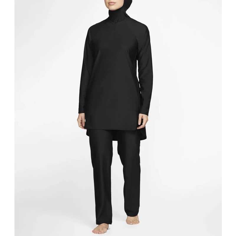 Muslim Black Full Cover Burkinis Sets Modest Bathing Swimsuit Swimwear Arab Islamic Beachwear Middle East Women Summer Outfits X250514