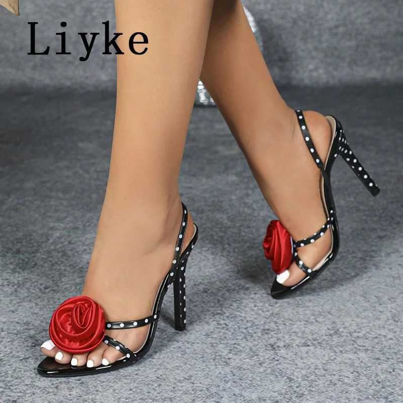 Similar Sexy Slip On Back Strap Sandals Ladies Rose Flowers Narrow Band Open Toe Gladiator High Heels Summer Shoes Women Size 43 W250514