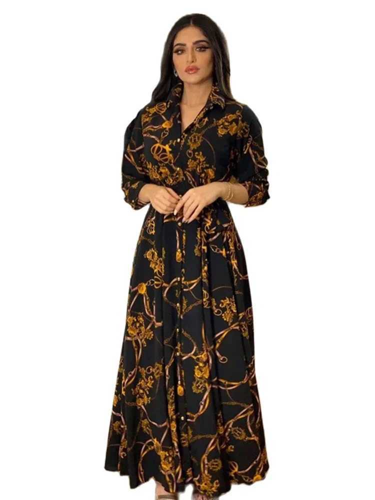 Muslim Abaya Dress Women Ramadan Print Shirt Dresses Autumn Turkey Islamic Vestidos Elegant India Moroccan Kaftan Arab 2025 X250514