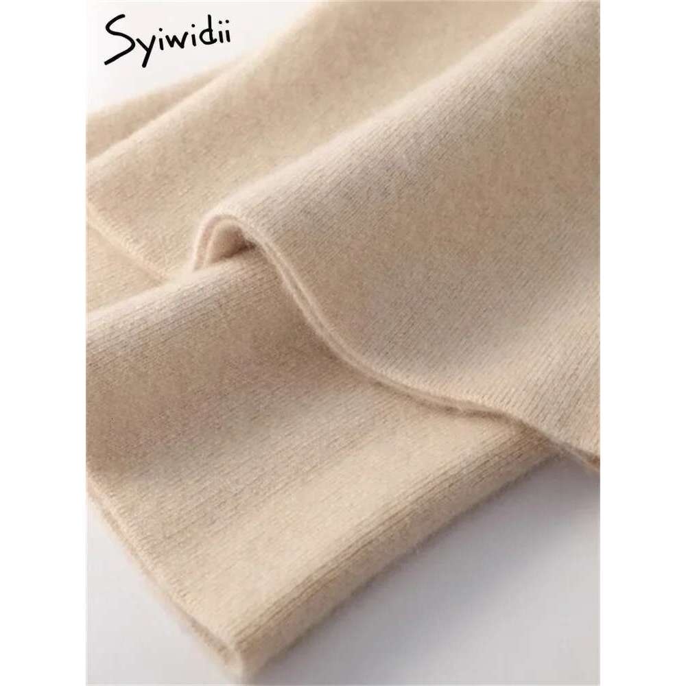 Syiwidii Knitted Women Pants Fall Winter 2023 Korean Fashion High Waist Wool Wide Leg Sweatpants Casual Straight Loose Trousers