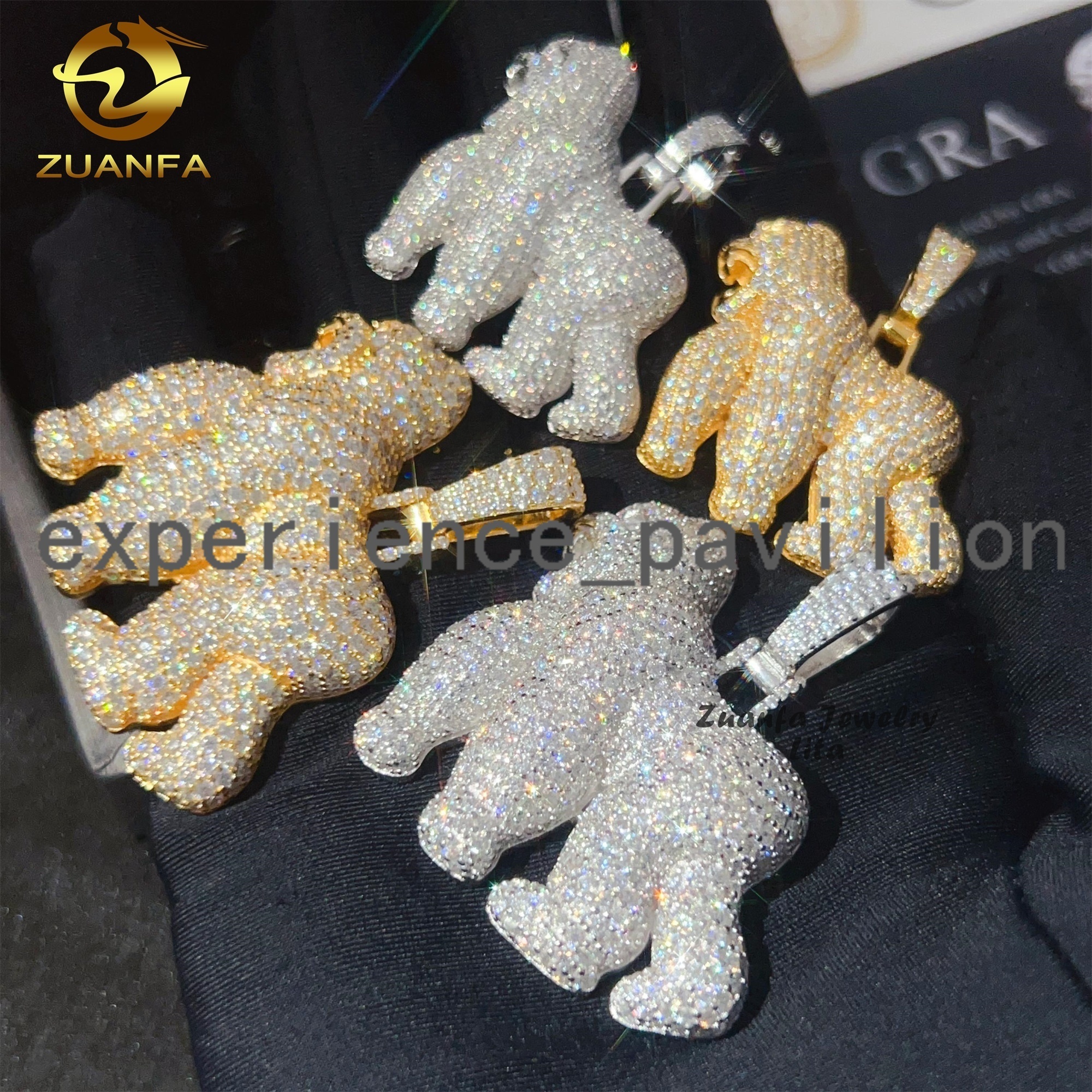 Personalized Custom Iced Out Top Quality 925 Sterling Silver VVS Moissanite Gorilla Hip Hop Pendant