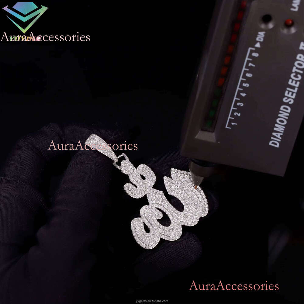 Custom S Sier with D Vvs Moissanite Patter Fine Pendant for Necklace Cuban Charms