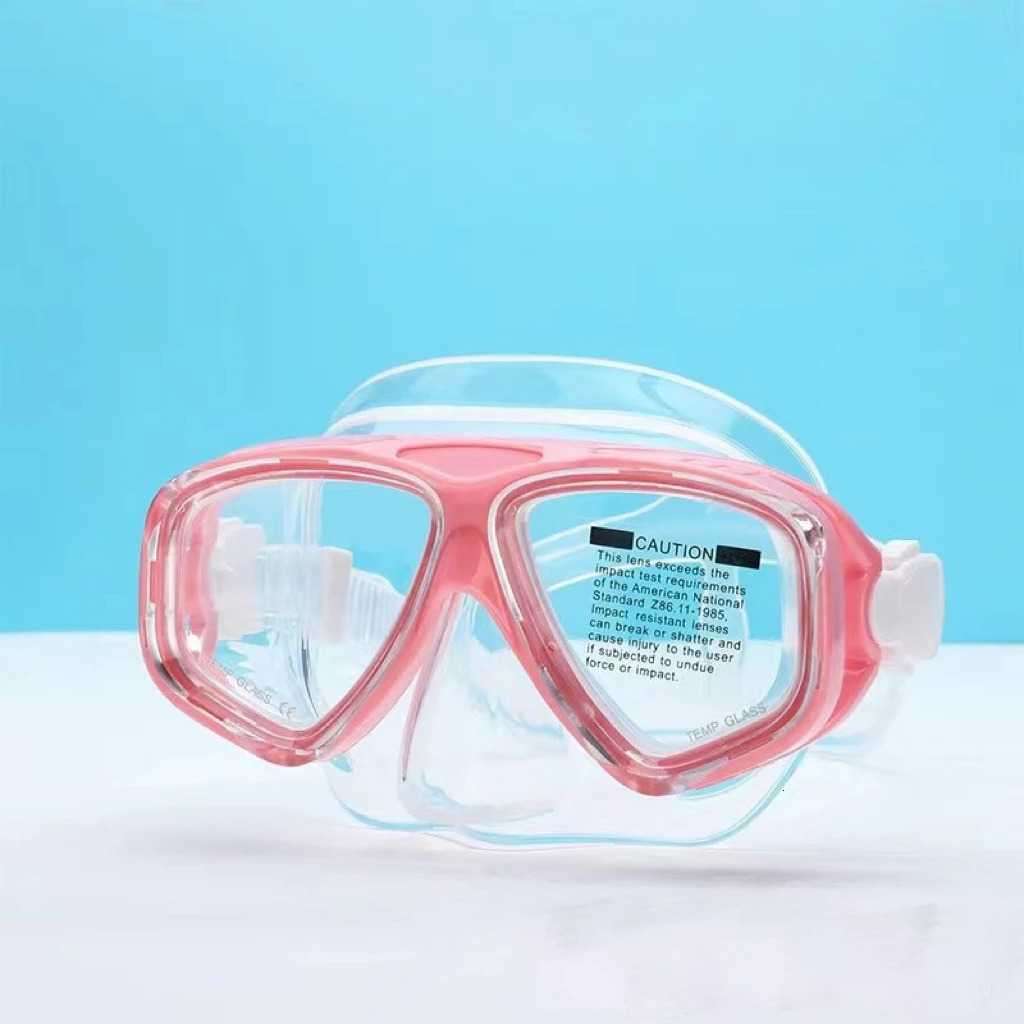 Snorkel Mask Swimming Goggles Scuba Diving Silicone Skirt Tempered Glass Len Wide View Training With Nose Cover Adjustable Strap 250514