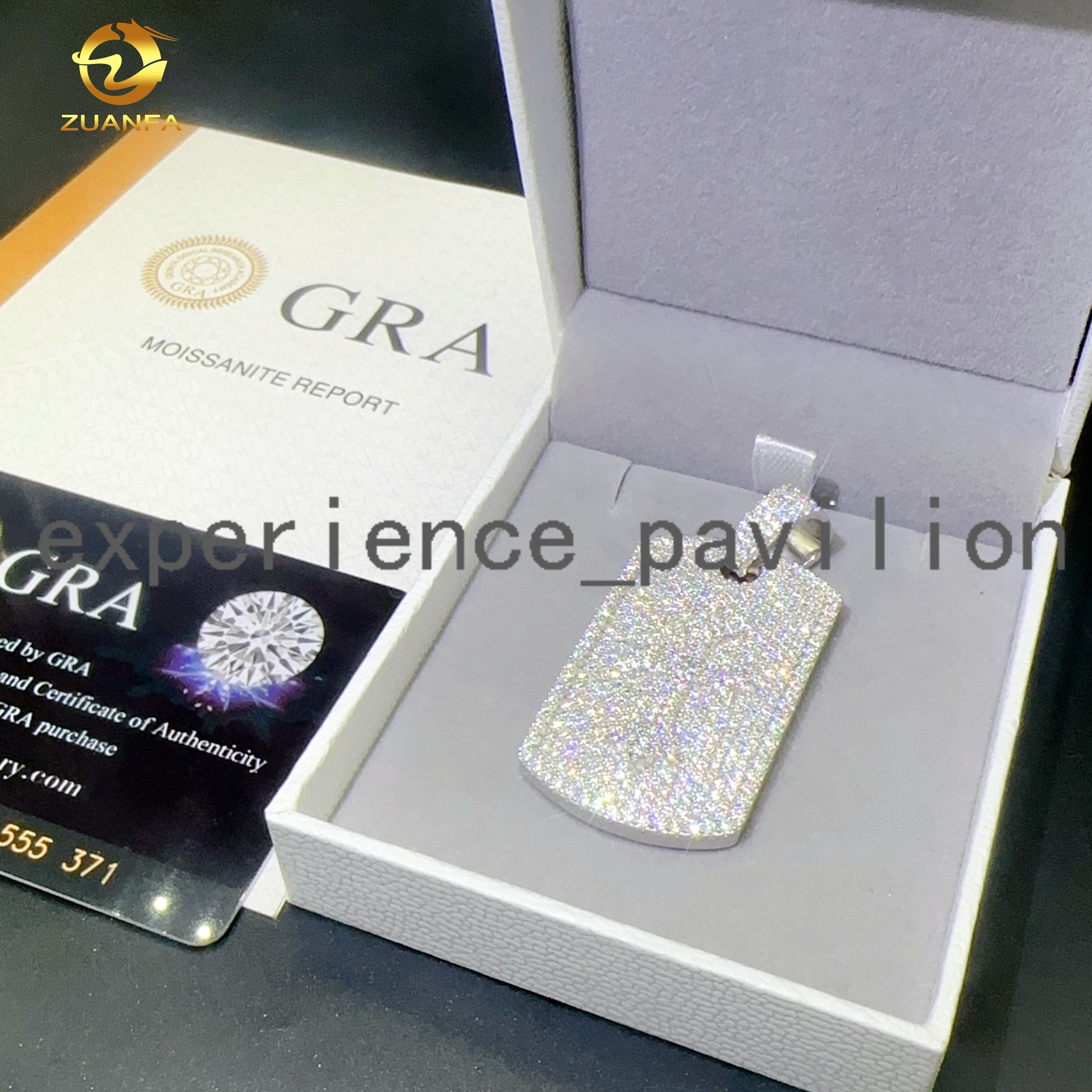 Pass Diamond Tester Lab Diamond Pendant Iced Out Jewelry Custom Cross Dog Tag 925 Silver Necklace Pendant Hip Hop