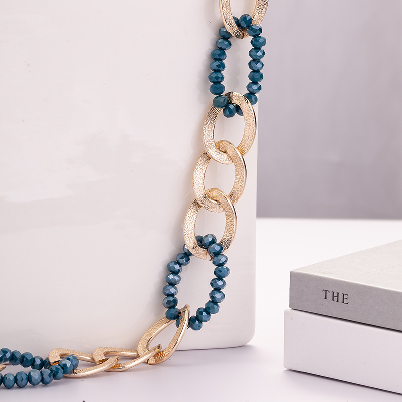 New crystal chain, aluminum ring, bold necklace, exquisite and fashionable accessories