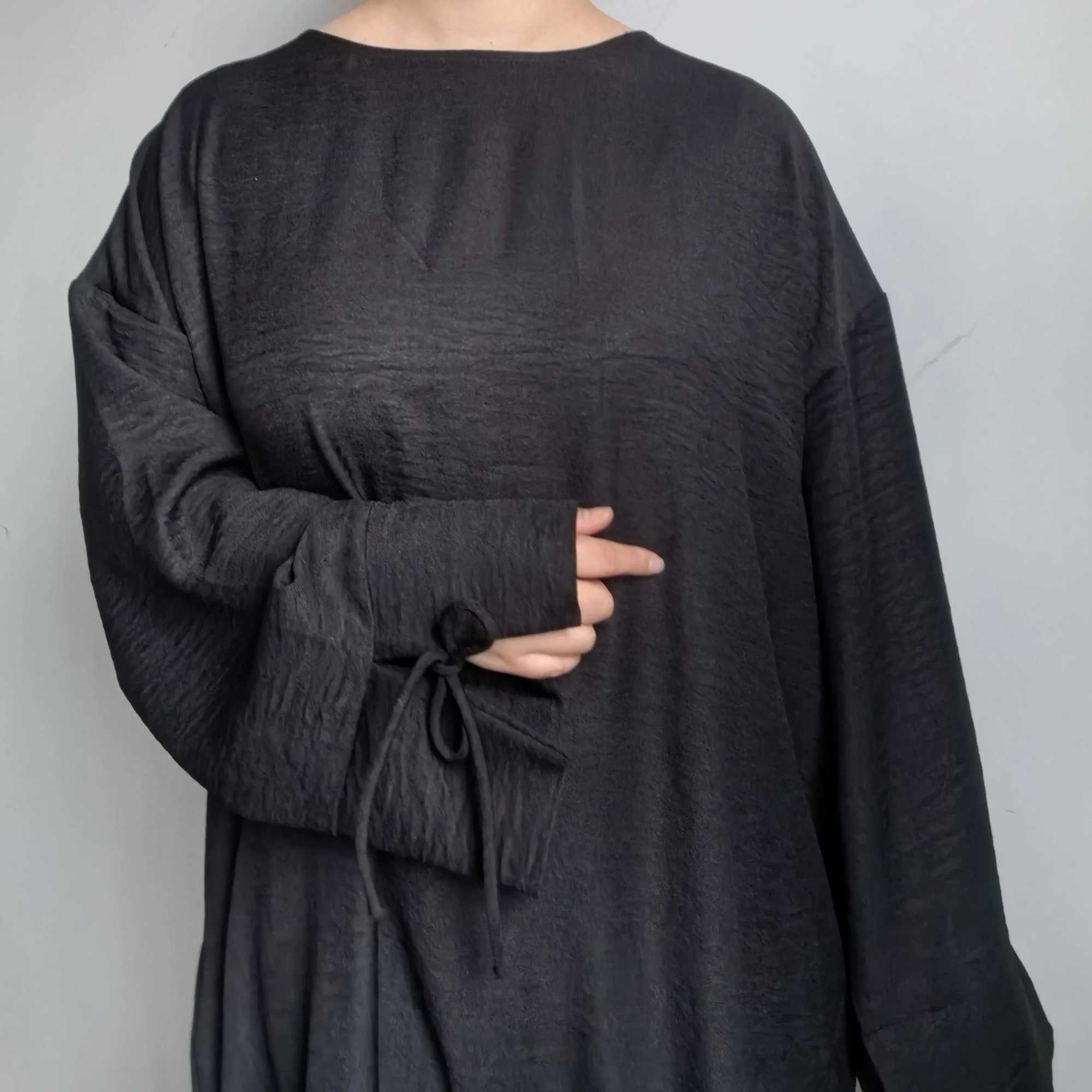 2025 New Ramadan Abaya Women Muslim Dress Solid Color Robe Dubai Abayas Eid Islam Clothing Turkish Casual Modest Robe for Adult X250514