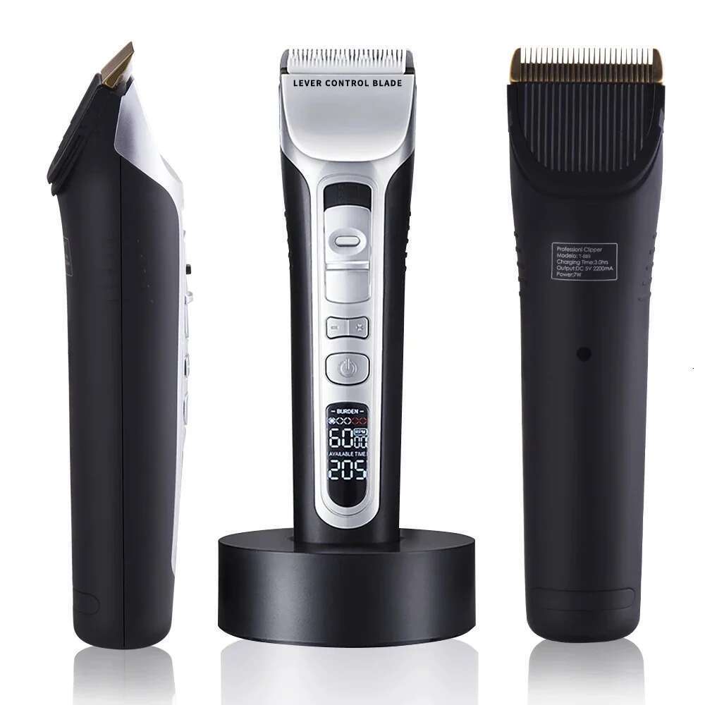 Trimmer Rechargeable Electric Clipper Ceramic Blade LCD Display Salon Men Hair Cutting Hine