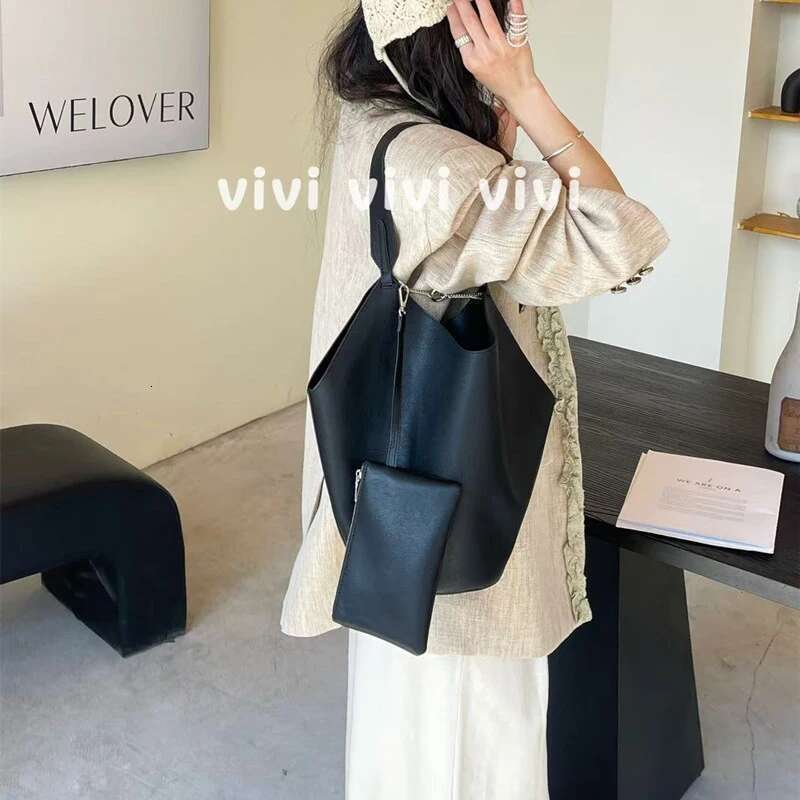 Brand Design Retro Lotus Tote Women New Fashion Leisure Bucket Shoulder Handbag Underarm Shopping Bag Comes With Wallet