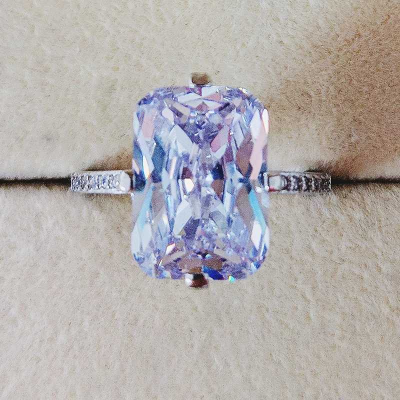 Luxury 925 Sterling SILVER Oval Square Simulated Diamond Rings Finger For Cocktail ENGAGEMENT WEDDING Women JEWELRYXJ250514