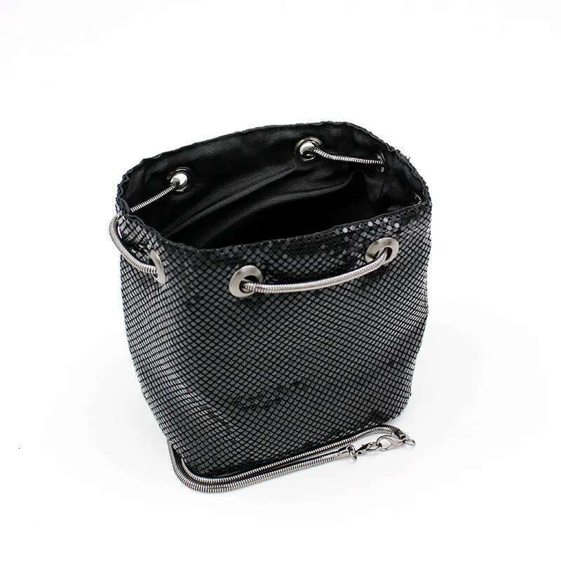 Sequin Women Drawstring Evening Bags Large Capacity Female Bucket Backpack Party Purse Chain Shoulder Crossbody Bag Pouch