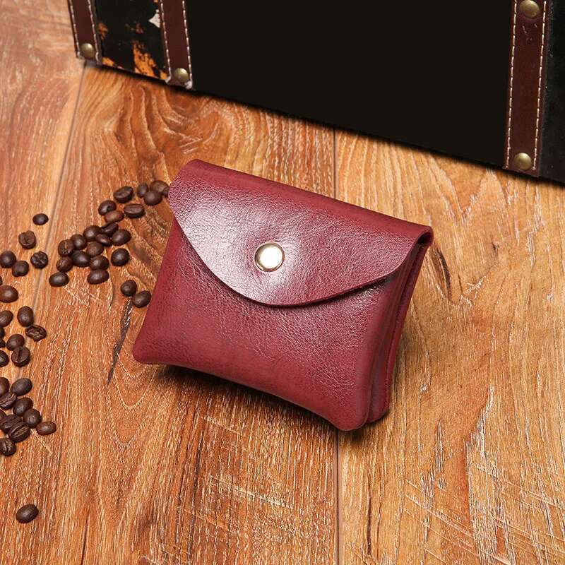 Double Layer Credit ID Card Holder Slim Leather Wallet with Coin Pocket Man Money Bag Case for Men Mini Women Business Purse