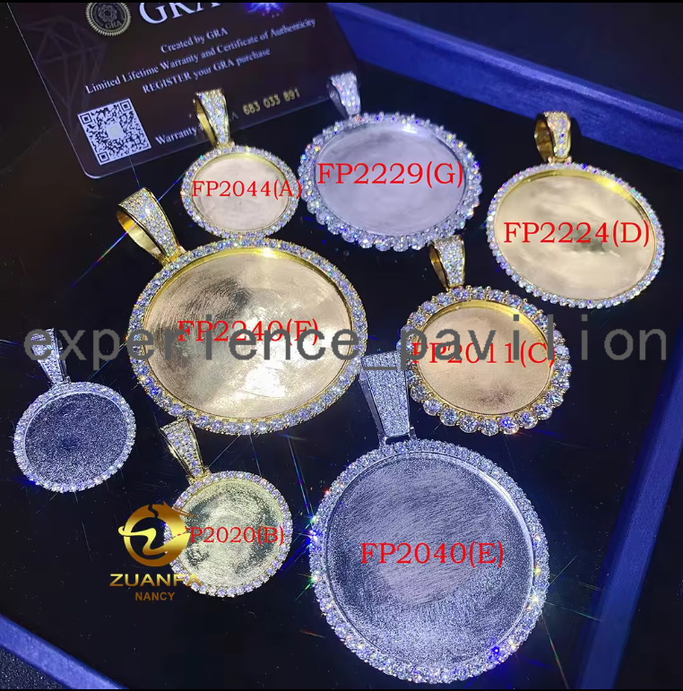 Pass Diamond Tester Jewelry Waterproof and Scratch-resistant Surface Iced Out Jewelry Vvs Moissanite Memory Pendant Necklace