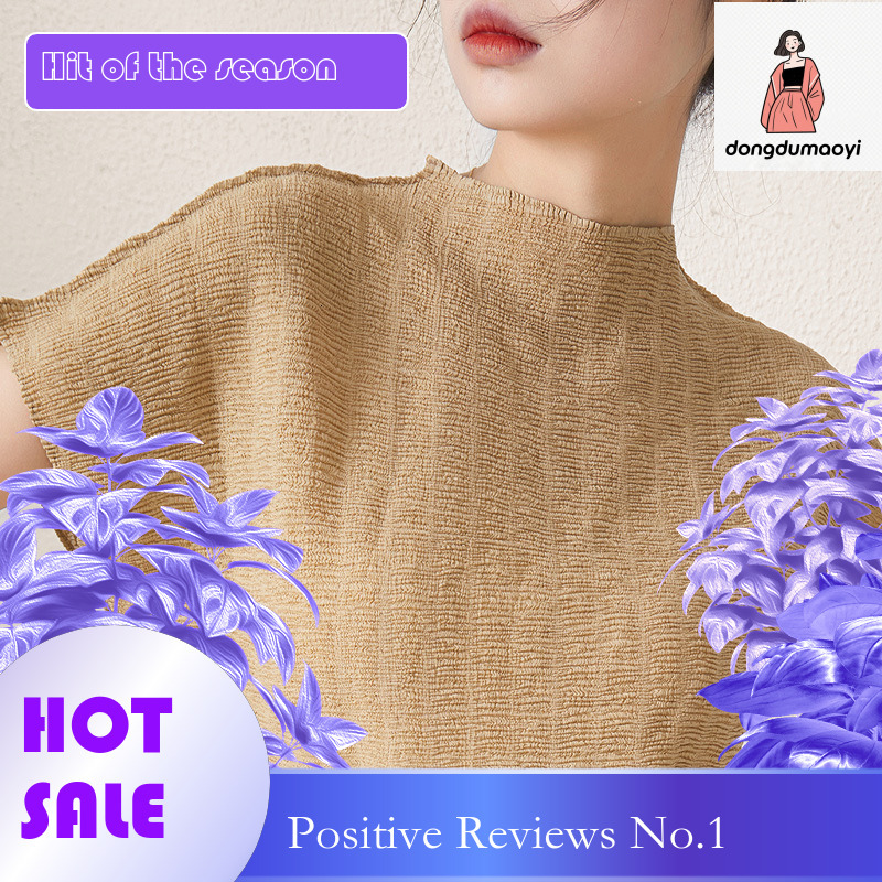 dongdumaoyi Japanese wrinkle prone, easy to maintain, lightweight, breathable, elastic short sleeved top, solid color, simple, versatile pullover shir