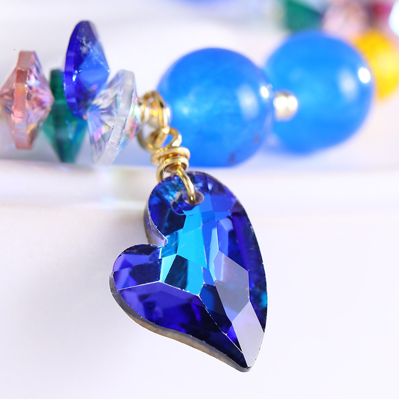 Sapphire crystal with a design sense of niche love pendant, best friend bracelet, fashionable new accessory, pearl bracelet