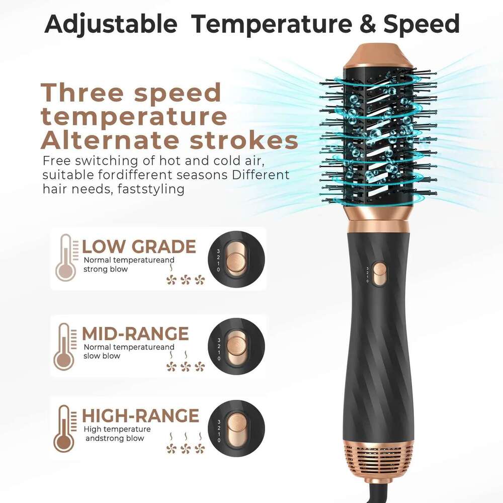 5 in 1 Blow Dryer Hot Brush Curler Air Styler Wrap Curling Iron Travel Hair Styling Tool