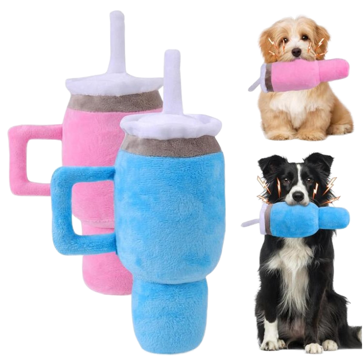 Dog Squeaky Toys to Keep Them Busy, Funny Water Cup Plush for Small Medium Dogs, Cute Stuffed Puppy Toy, Pet Products, Gift for Dogs of All Breeds 2PC