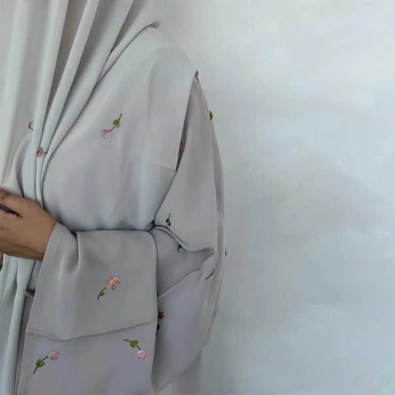 Open Kimono Chiffon Black Abaya for Women Dress Turkey Eid Ramadan Kaftan Muslim Cardigan Coat Islam Clothing Jalabiya Arab Robe X250514