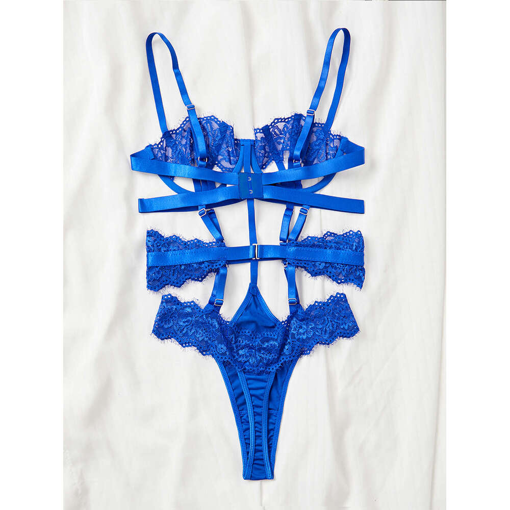 Sexy Lace Lingerie Ins Lace Embroidery Hollow Splicing Ribbon Perspective Sexy Underwear Women S M KQ