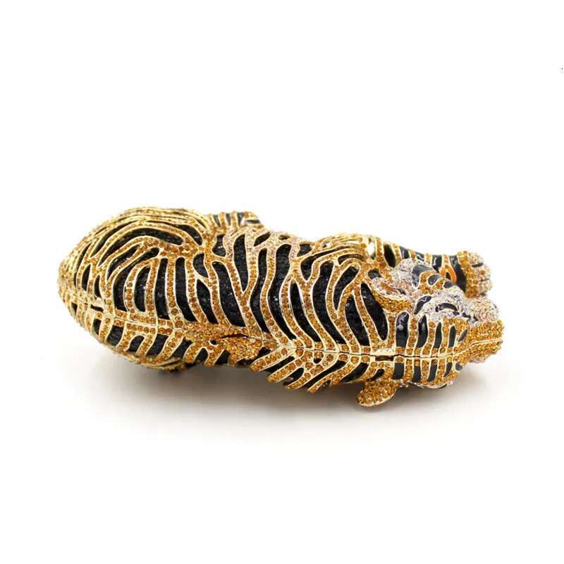 Rhinestone Ladies Tiger Handbag Hollow Out Crystal Clutch Purse Dia Women Evening Clutches Bags For Wedding Party
