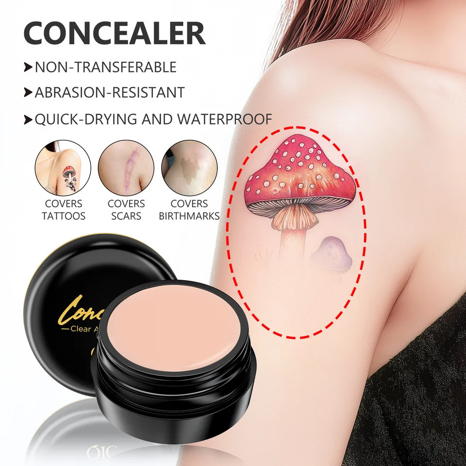 Full Coverage Concealer-waterprooffor Covers Skin Blemishes and Wrinkles and TattoosRegulates Skin ToneFace Concealer Makeup 250512