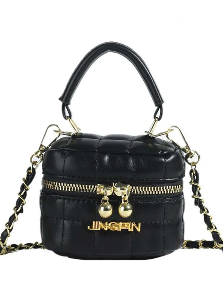 2025 New Bag Mini Chain Box Spring New Checkered Designer Embroidered Shoulder Bag Korean Edition Fashion Double Zipper Handbag Crossbody Bag Ling Gri