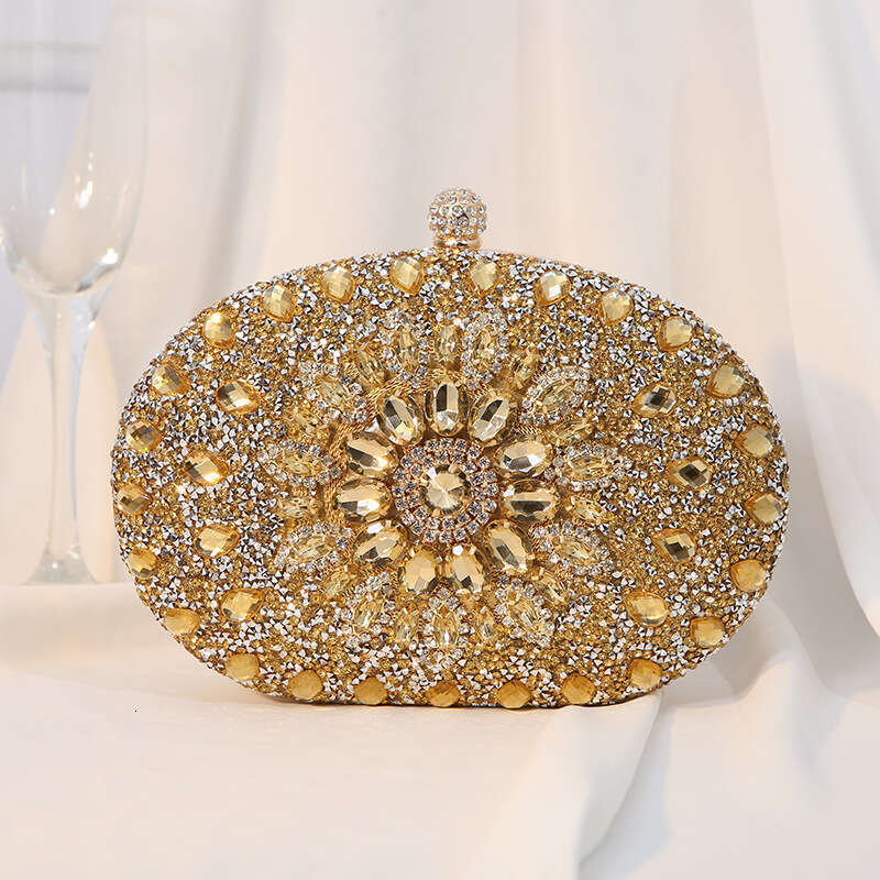 2025 European and American Alloy Flower Dia Inlaid Bag Celebrity Dress Banquet Handbag Female Temperament Versatile New Trendy Ins