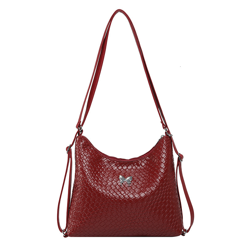 New Free Delivery Designer Bag Solid Color Woven Pattern Armpit Women's New 2025 Fashionable Texture Casual Shoulder Luxury Bag Tote Bag Trendy