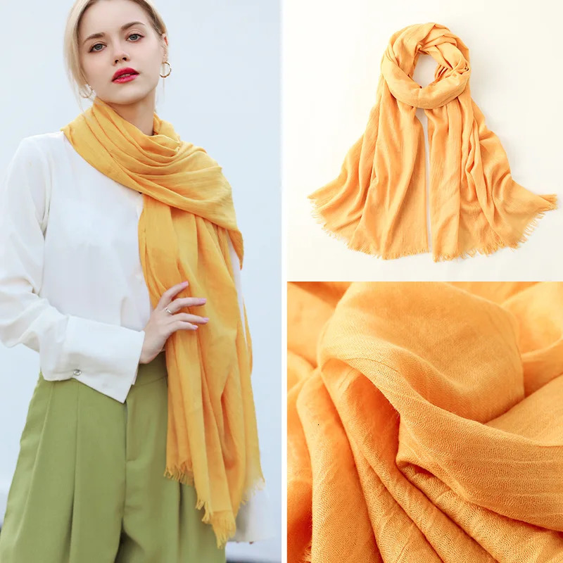 Fashion Soft Linen Cotton Scarf Shawls Muslim Large Hijab Plain Wraps High Quality Headband Long Scarves 190*100cm 1PC Retail 250514