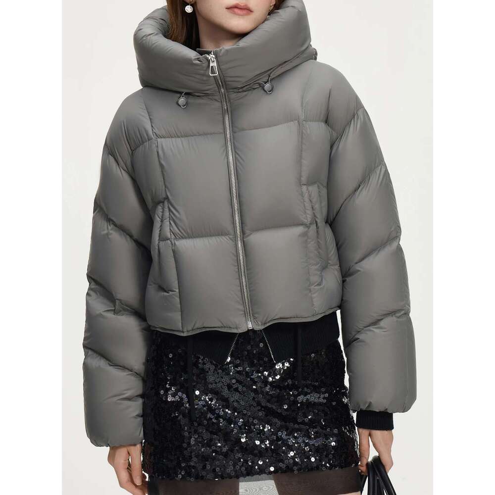 FSLE 168G Filling Amount 4 Color Short Chic Coat For Female 2024 Winter Fashion Hooded Warm Down Jacket 24Fs14134