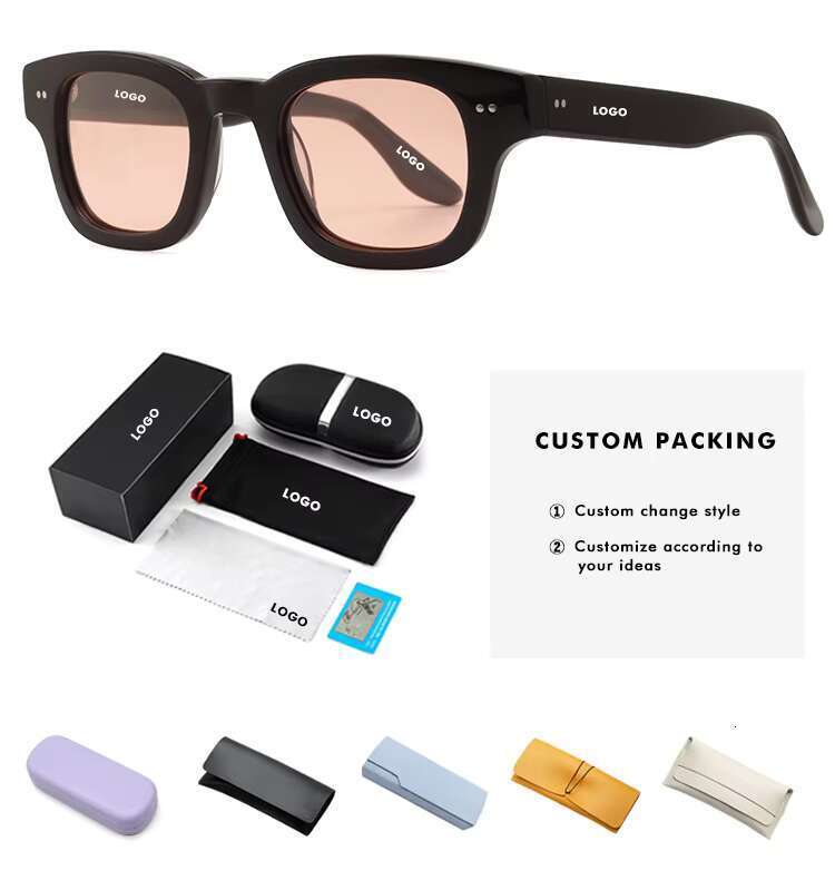 Unisex square thick Uv400 polarized acetate fiber sunglasses