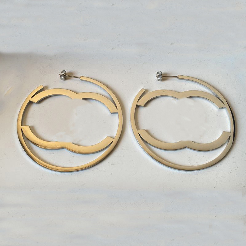 Never Fading High Quality Stainless Steel Designer Earrings Big Size Trendy Style for Women Party Wedding Hoop Wholesale