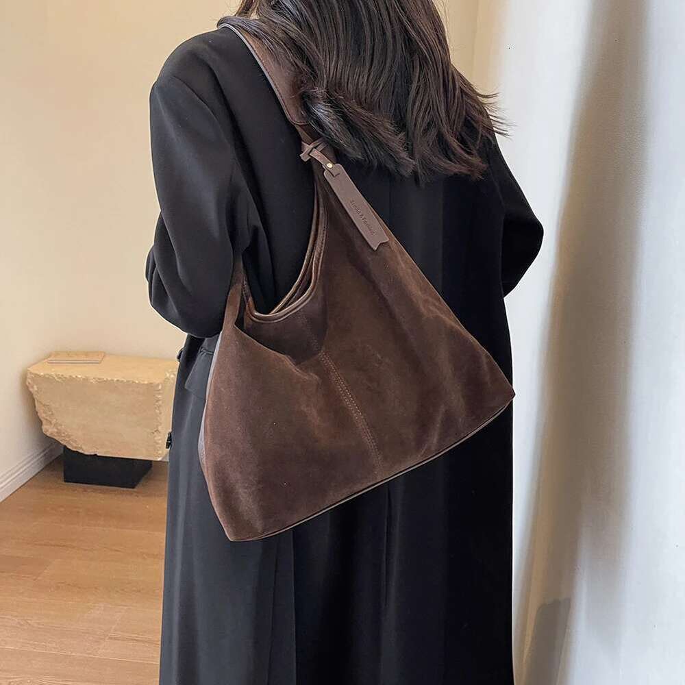 Slouchy Handbag Purse For Women Suede Shoulder Vintage Winter Women's Hobo Bag Fashion Trendy Ladies Shopping Clutch