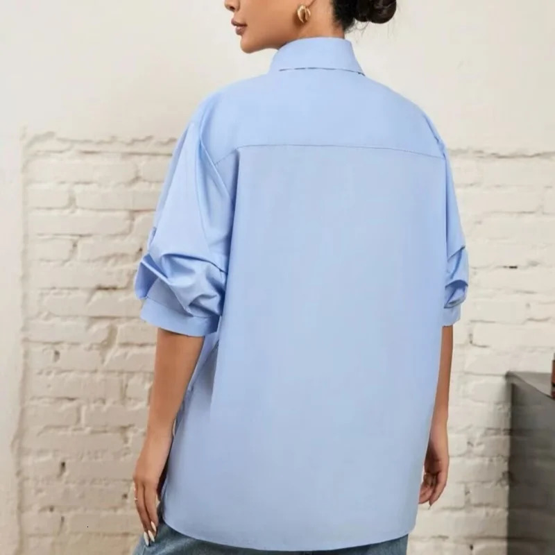 Temperament commuting Vneck n longsleeved shirt for women spring highend 250514