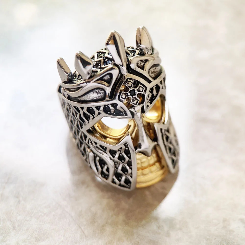 Skull Knight RingEurope Style Vintage Fine Jewerly For Men Women Fantasy Gift In 925 Sterling Silver 250509