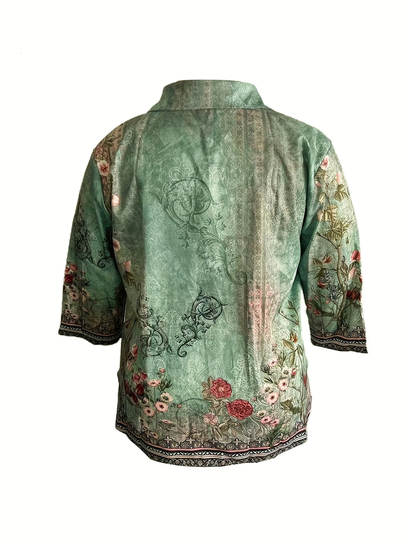 Plus Size Elegant Casual Shirt Woman Temperament Long Sleeve Printed Loose Weekend Top 250514