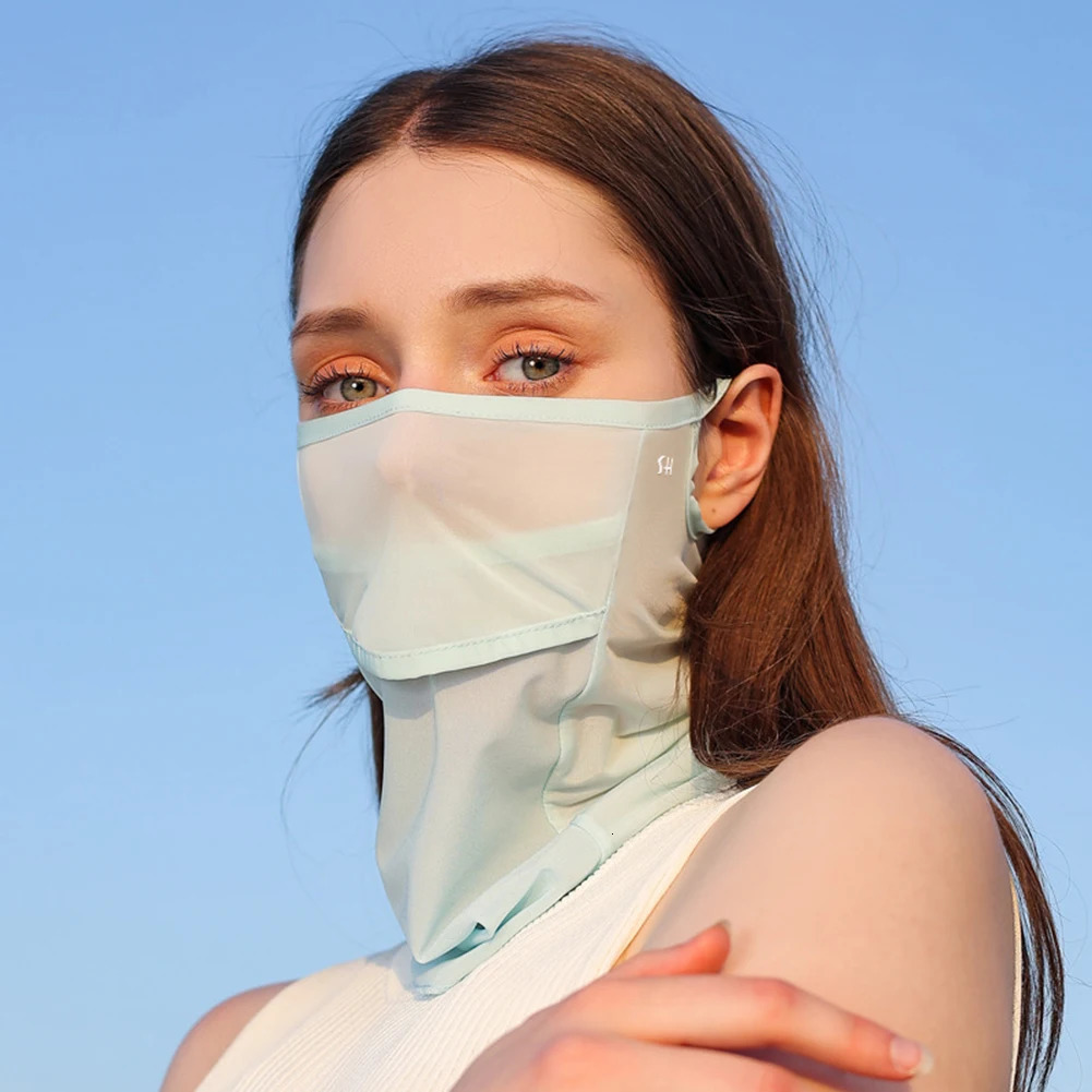 Ice Silk Sports Mask Scarf Breathable Full Face Sun Protection Mask Adjustable Anti Ultraviolet for Summer Outdoor Activities 250514