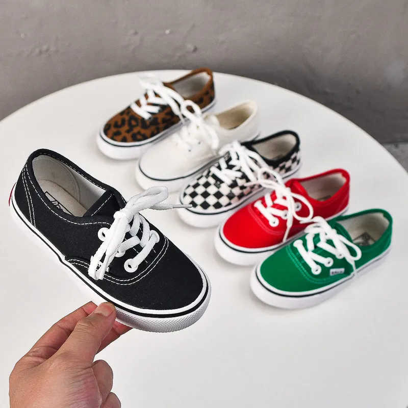 Kids Leopard Canvas Toddler Boys Girls White Sport Kidsnest Casual Children Sneakers Soft Sole Flat School Board Shoes Big Size US5c-US4y