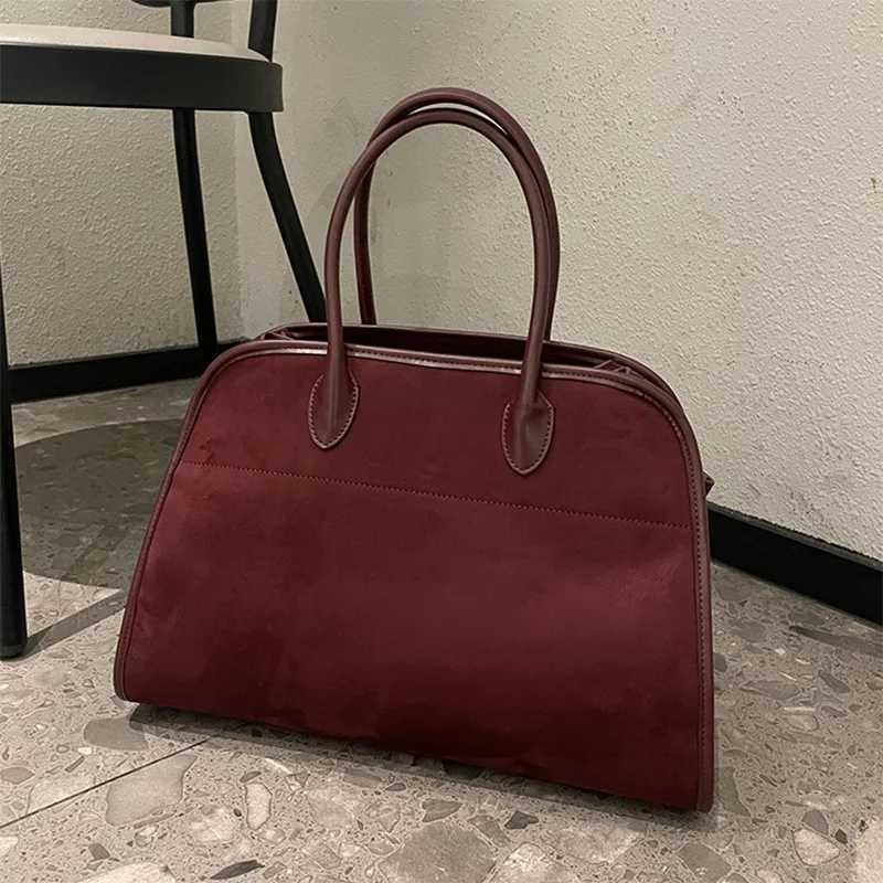 Natural Suede Tote Handbag For Wen Nubuck Leather Large Capacity Casual Tote Bag Roy Solid Cmute Bag Portable Handle Bag Z250514