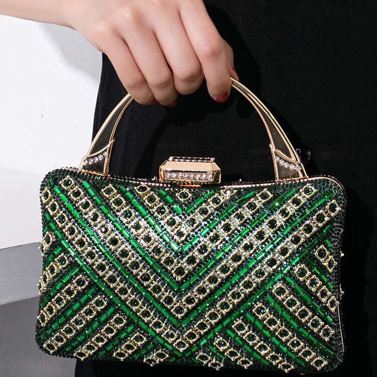 Design a dinner European and American retro banquet handbag, high-end feeling, dia inlaid women's bag, 2025 new casual versatile fashion