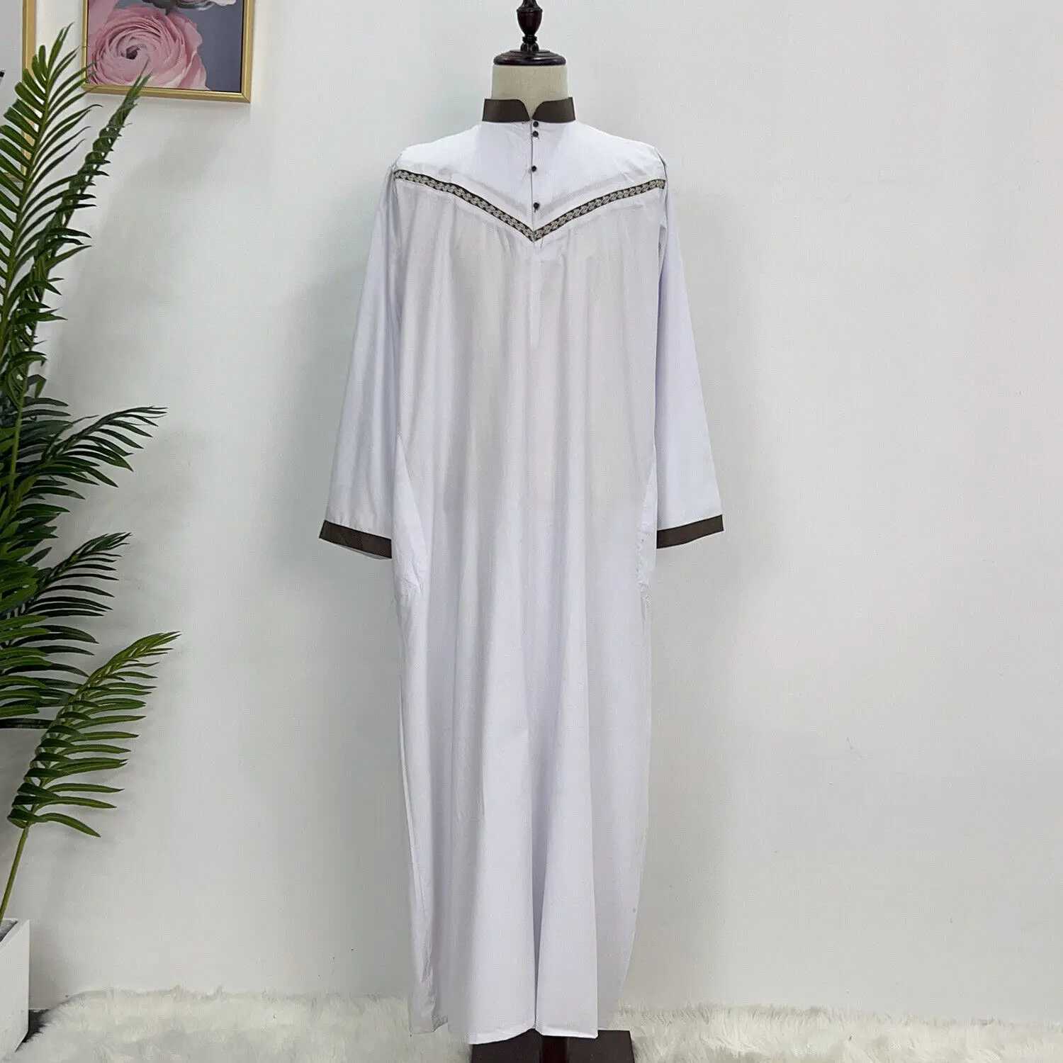 Ramadan Eid Islamic Men Robe Arabic Jubba Thobe Muslim Man Casual Clothing Dubai Abaya Turkey Long Sleeve Dress Middle East X250514